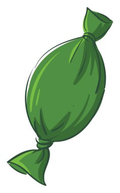 Yeşil ambalajlı şeker, illüstrasyon, beyaz arkaplanda vektör