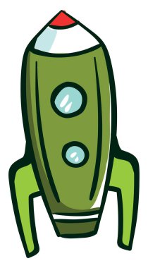 Yeşil alan roketi, illüstrasyon, beyaz arkaplan üzerindeki vektör