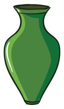 Yeşil vazo, illüstrasyon, beyaz arkaplanda vektör