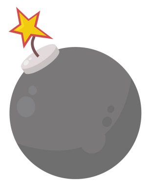 Gri el bombası, illüstrasyon, beyaz arkaplanda vektör