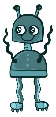 Mutlu robot, illüstrasyon, beyaz arkaplanda vektör