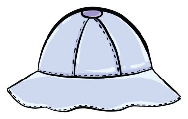 Mavi şapka, illüstrasyon, beyaz arkaplanda vektör