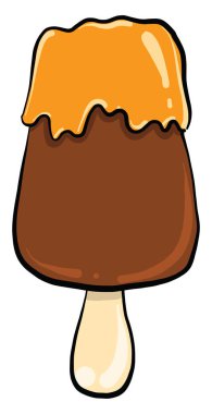 Çikolatalı dondurma, resimli, beyaz arka planda vektör.