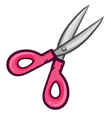 Pembe makas, illüstrasyon, beyaz arkaplan üzerindeki vektör