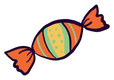 Sarılmış şeker, illüstrasyon, beyaz arka plan üzerinde vektör