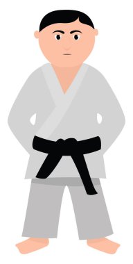 Judo eğitmeni, illüstrasyon, beyaz arkaplanda vektör