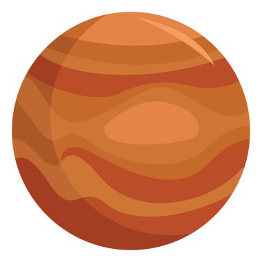 Uzayda Jüpiter gezegeni, beyaz zemin üzerinde çizim, vektör