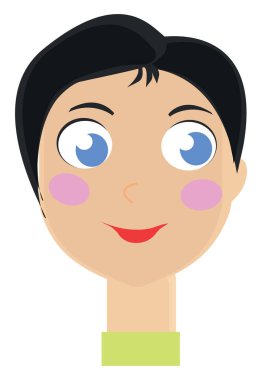 Lady with blue eyes, illustration, vector on white background vector Lady with blue eyes, illustration, vector on white background vector