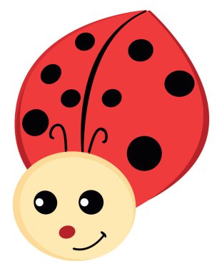 Şirin uğur böceği, illüstrasyon, beyaz arkaplanda vektör