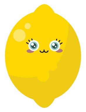 Sevimli limon, illüstrasyon, beyaz arka plan vektör