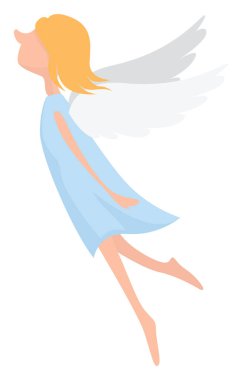 Küçük melek, illüstrasyon, beyaz arkaplanda vektör