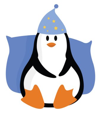 Uykulu şapkalı, resimli, beyaz arkaplanda vektör