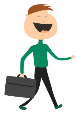 Ofis çalışanı, illüstrasyon, beyaz arkaplan vektörü