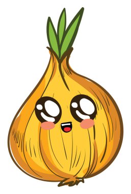 Tatlı soğan, illüstrasyon, beyaz arkaplanda vektör