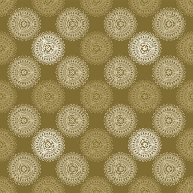 Etnik mandala deseni, illüstrasyon, beyaz arkaplan üzerindeki vektör