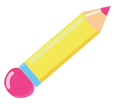 Sarı kalem, illüstrasyon, beyaz arkaplan üzerindeki vektör