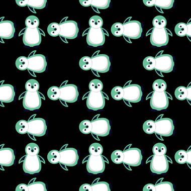 Penguen deseni, illüstrasyon, beyaz arkaplan üzerindeki vektör