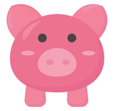 Pembe domuz, illüstrasyon, beyaz arkaplanda vektör