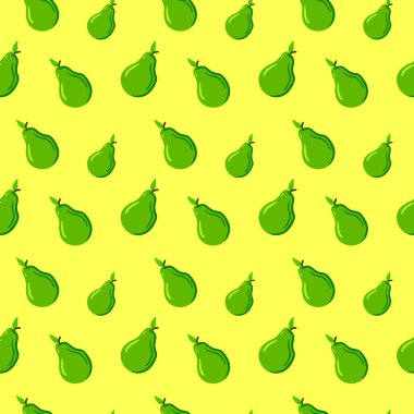 Yeşil armut deseni, illüstrasyon, beyaz arkaplan üzerindeki vektör