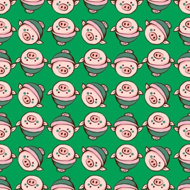 Domuz başı deseni, illüstrasyon, beyaz arkaplan üzerindeki vektör