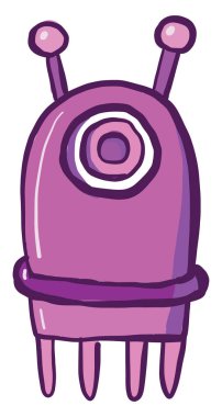 Pembe robot, illüstrasyon, beyaz arkaplanda vektör