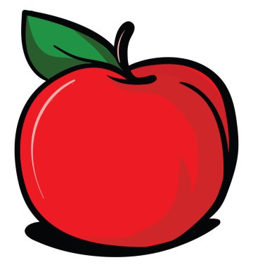 Düz kırmızı elma, illüstrasyon, beyaz arkaplan üzerindeki vektör