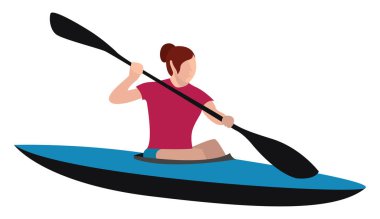 Kürek sporu, illüstrasyon, beyaz arkaplanda vektör