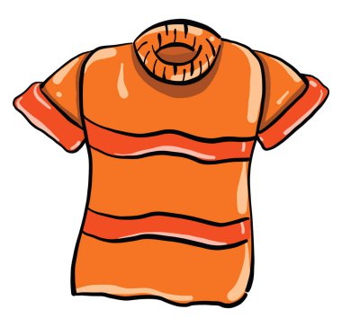 Turuncu gömlek, illüstrasyon, beyaz arkaplanda vektör