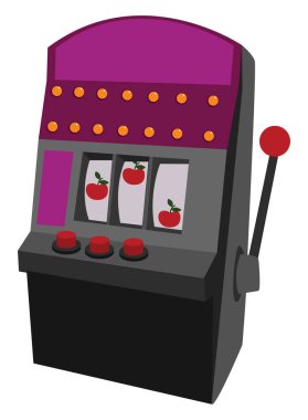 Slot makinesi, illüstrasyon, beyaz arkaplan üzerindeki vektör