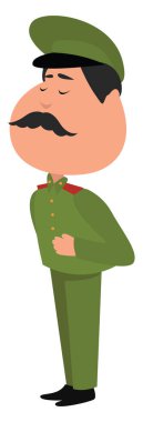 Bıyıklı, resimli, beyaz arkaplanda vektör