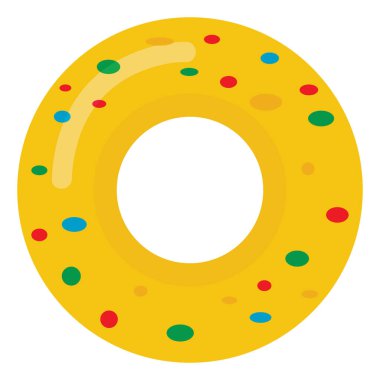 Sarı yüzme halkası, illüstrasyon, beyaz arkaplanda vektör