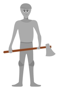 Büyük baltalı, resimli, beyaz arka planda vektör