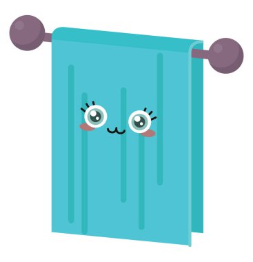 Mavi havlu, illüstrasyon, beyaz arkaplanda vektör