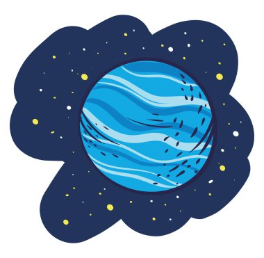 Uranüs gezegeni, illüstrasyon, beyaz arkaplan üzerindeki vektör