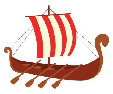 Viking teknesi, illüstrasyon, beyaz arkaplanda vektör