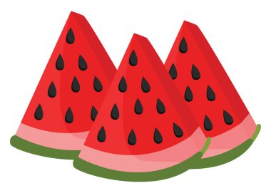 Karpuz dilimleri, illüstrasyon, beyaz arkaplanda vektör