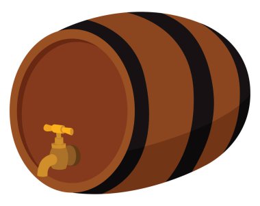 Şarap fıçısı, illüstrasyon, beyaz arkaplanda vektör