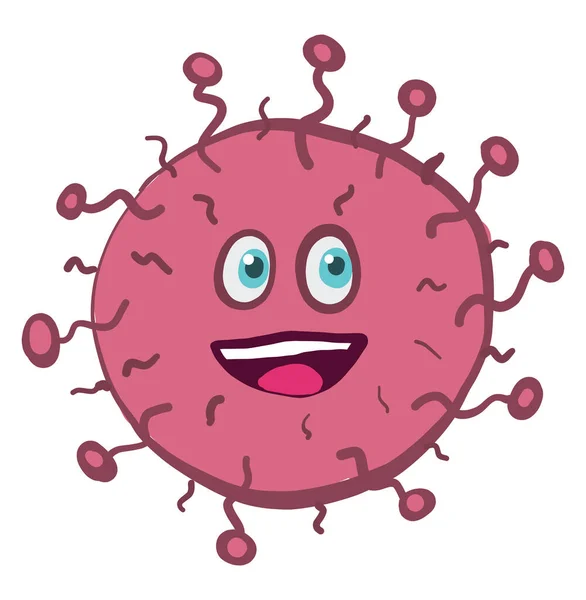 粉红快乐病毒 白色背景上的载体 — 图库矢量图片