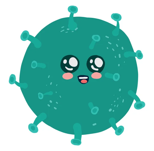 Nettes Coronavirus Illustration Vektor Auf Weißem Hintergrund — Stockvektor