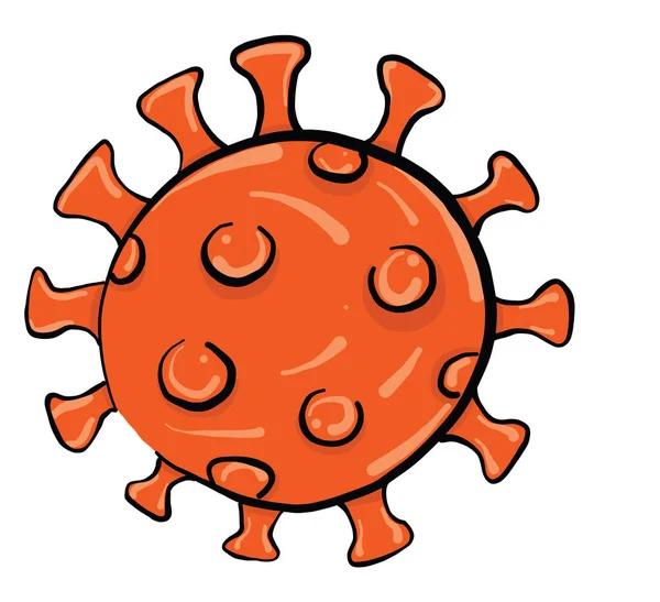 オレンジコロナウイルスイラスト 白地のベクター — ストックベクタ