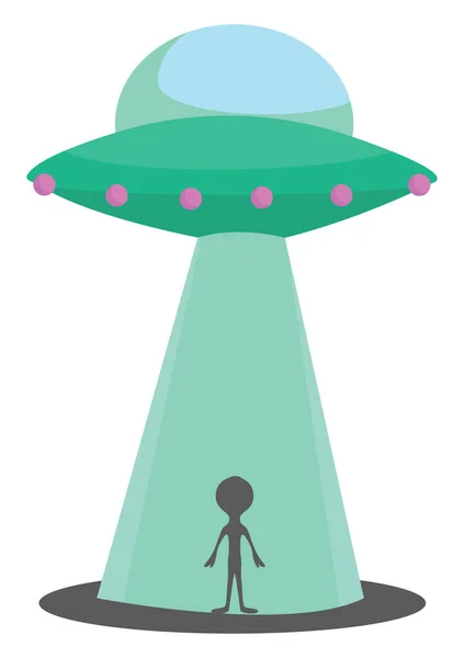 Alien Ufo Illustration Vector White Background — Stock Vector