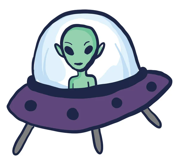 Cizinec Ufo Ilustrace Vektor Bílém Pozadí — Stockový vektor