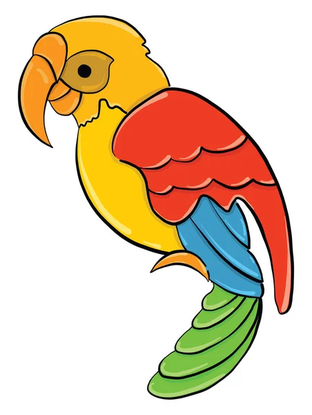 Kleurrijke Papegaai Illustratie Vector Witte Achtergrond — Stockvector