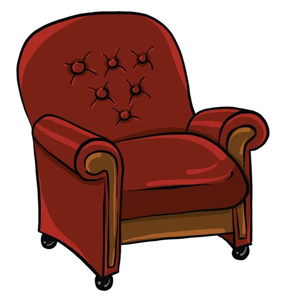 Sillón Rojo Ilustración Vector Sobre Fondo Blanco — Archivo Imágenes Vectoriales