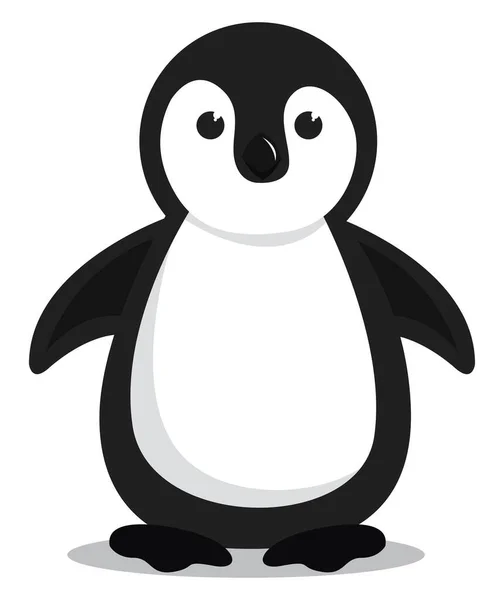 Malý Tučňák Ilustrace Vektor Bílém Pozadí — Stockový vektor