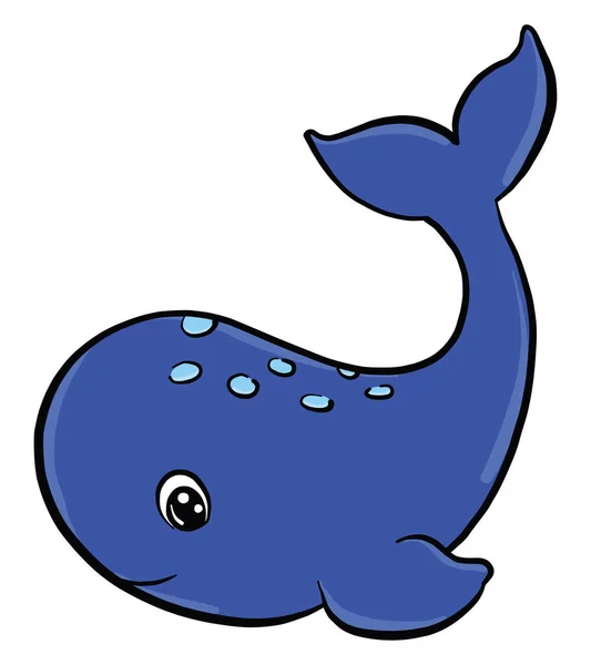 Blue Whale Illustration Vector White Background — Stock Vector