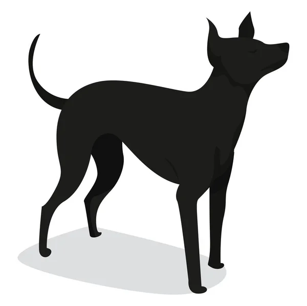 Černý Pes Ilustrace Vektor Bílém Pozadí — Stockový vektor