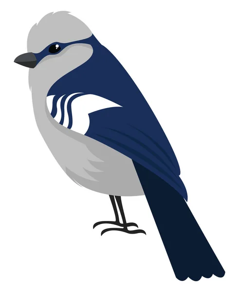 Oiseau Bleu Illustration Vecteur Sur Fond Blanc — Image vectorielle