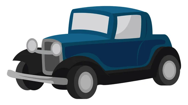 Blue Old Car Illustration Vector White Background — Stock Vector