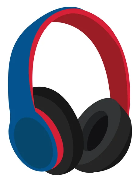 Blue Headphones Illustration Vector White Background — Stock Vector